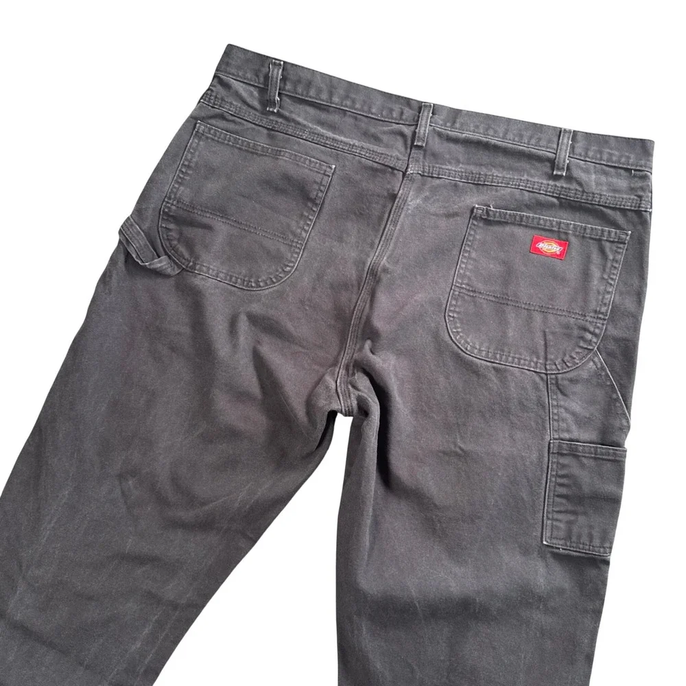 Dickies Mens Black Carpenter Pants Utility Workwear Canvas Gorpcore Grunge 42x32